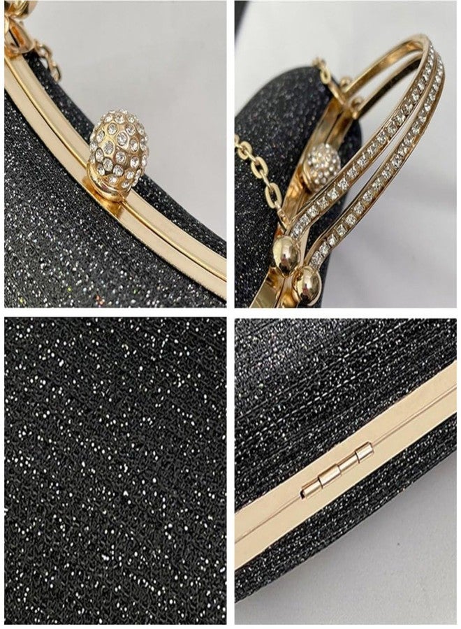 SANTORINI Luna Womens evening clutch Purse | Structured sling for women for Party,Dinner,Wedding etc | fancy womens clutch (Black) - Image 4